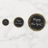 Happy New Year tafel verstrooien goud en zwart Confetti (Achterkanten)