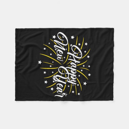 Happy New Year Tee Uni-kids Black Small  Fleece Deken (Voorkant (Horizontaal))