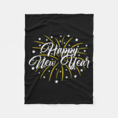 Happy New Year Tee Uni-kids Black Small  Fleece Deken (Voorkant)