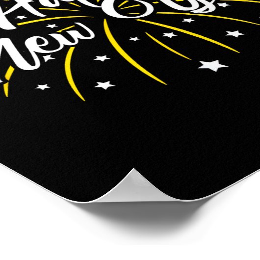 Happy New Year Tee Uni-kids Black Small  Poster (Hoek)