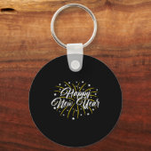 Happy New Year Tee Uni-kids Black Small  Sleutelhanger (Voorkant)