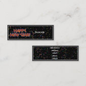 Happy New Year-tekst met Confetti Mini Visitekaartje (Voorkant / Achterkant)