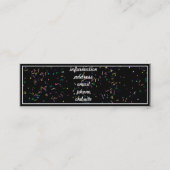 Happy New Year-tekst met Confetti Mini Visitekaartje (Achterkant)