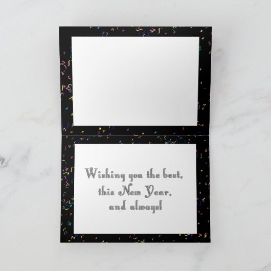 Happy New Year-tekstontwerp Feestdagen Kaart (Binnen)