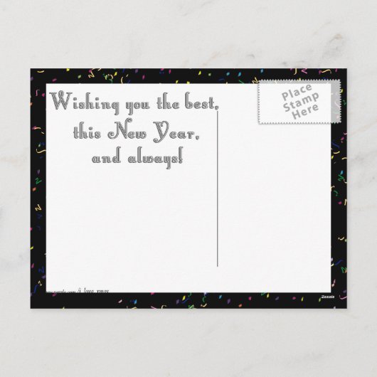 Happy New Year-tekstontwerp Feestdagenkaart (Achterkant)