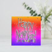 HAPPY NEW YEAR! Text Image Kaart (Staand voorkant)