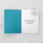 Happy New Year Text On a Tropical Beach Kaart (Binnen)