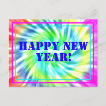 Happy New Year Tie Dye Briefkaart