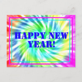 Happy New Year Tie Dye Briefkaart