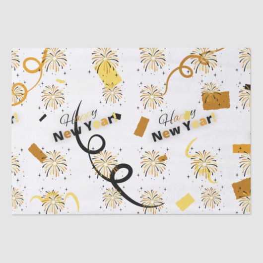 Happy New Year Tissue Paper Tissuepapier (Voorkant)