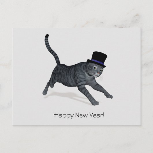 Happy New Year Tomcat Briefkaart (Voorkant)