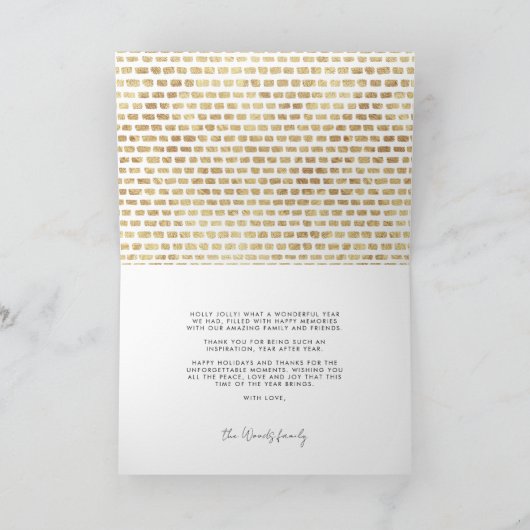 Happy New Year trendy zwarte font family foto Feestdagen Kaart (Binnen)