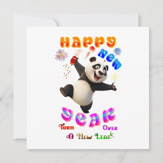 Happy New Year Turn Over A New Leaf Notitiekaartje (Voorkant)