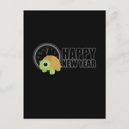 Happy New Year - Turtle Briefkaart (Voorkant)