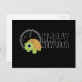 Happy New Year - Turtle Feestdagenkaart (Voorkant / Achterkant)