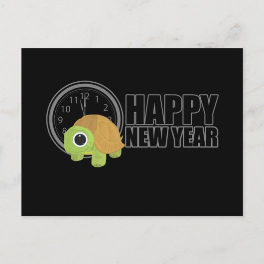 Happy New Year - Turtle Feestdagenkaart (Voorkant)
