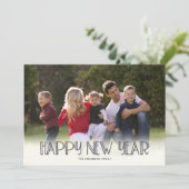 Happy New Year Typografie 2 Foto Feestdagenkaart (Staand voorkant)