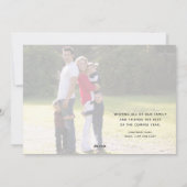 Happy New Year Typografie 2 Foto Feestdagenkaart (Achterkant)