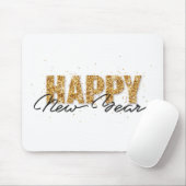 Happy New Year Typografie Gold Letters Nieuw jaarA Muismat (Met muis)
