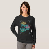Happy New Year Typography Celebration T-Shirt (Voorkant volledig)
