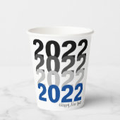 Happy New Year Typography Paper cup Papieren Bekers (Achterkant)