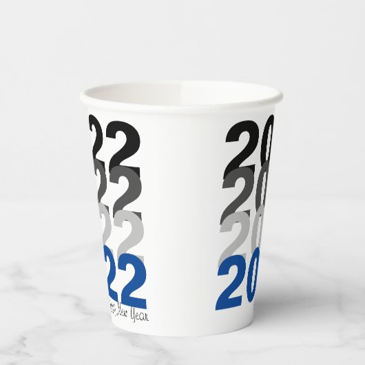 Happy New Year Typography Paper cup Papieren Bekers (Links)