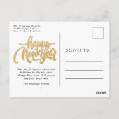 Happy New Year Typography Photo Collage Briefkaart (Achterkant)