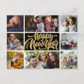 Happy New Year Typography Photo Collage Briefkaart (Voorkant)