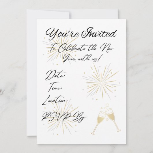 Happy New Year Uitnodiging (Achterkant)