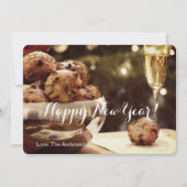 Happy New Year-uitnodigingskaart met champagne Kaart (Voorkant)