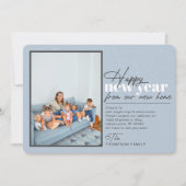 Happy New Year Verplaatsende Aankondiging Blauwe F (Voorkant)