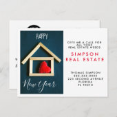 Happy New Year verwijzingsaankondiging Aankondigingskaart (Voorkant / Achterkant)