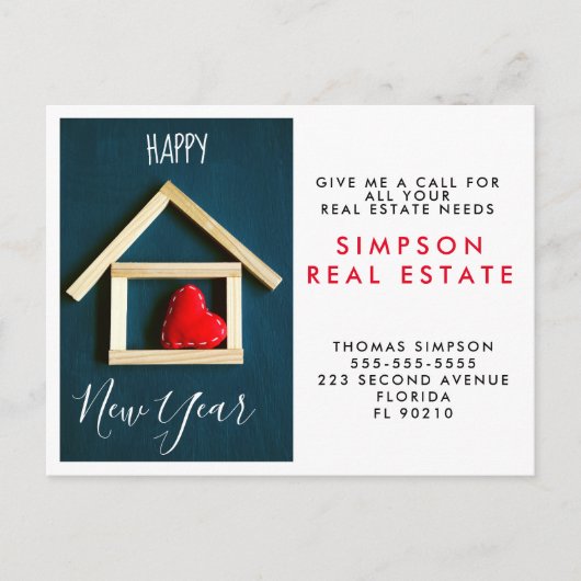 Happy New Year verwijzingsaankondiging Aankondigingskaart (Voorkant)