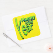 HAPPY NEW YEAR VIERKANTE STICKER (Envelop)