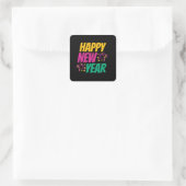 Happy New Year Vierkante Sticker (Tas)