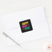 Happy New Year Vierkante Sticker (Envelop)
