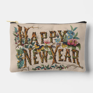  Happy New Year, Vintage Currier & Ives Print Etui