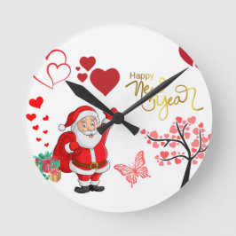 Happy New Year Wall Clock Ronde Klok