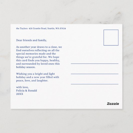 HAPPY NEW YEAR Waterverf Plaid CUSTOM Arch FOTO Briefkaart (Achterkant)