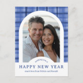 HAPPY NEW YEAR Waterverf Plaid CUSTOM Arch FOTO Briefkaart (Voorkant)