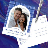 HAPPY NEW YEAR Waterverf Plaid CUSTOM Arch FOTO Briefkaart