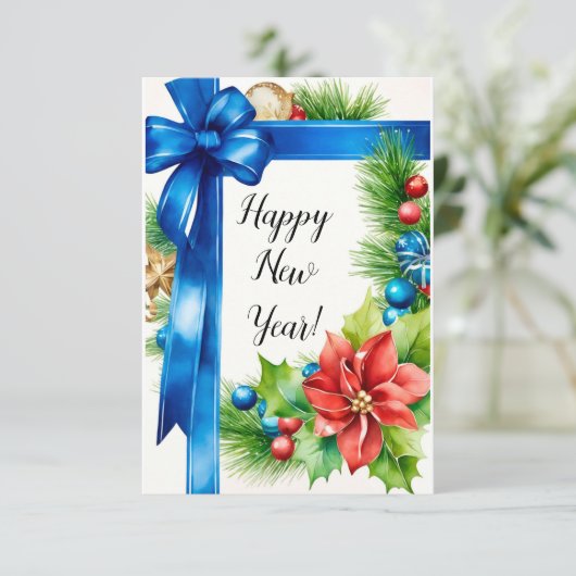 Happy New Year Wenskaart Bedankkaart (Staand voorkant)