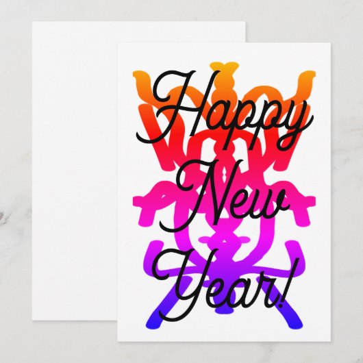 Happy New Year Wenskaart Feestdagenkaart (Voorkant / Achterkant)