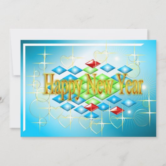 Happy New Year Wenskaart Feestdagenkaart (Voorkant)