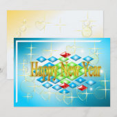 Happy New Year Wenskaart Feestdagenkaart (Voorkant / Achterkant)