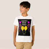Happy New Year wenst jongens White Basic T Shirt (Voorkant volledig)