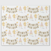 Happy New Year White Wrapping Paper Cadeaupapier (Vlak)