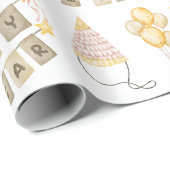 Happy New Year White Wrapping Paper Cadeaupapier (Rol Hoek)
