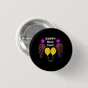 Happy New Year wil Round Button