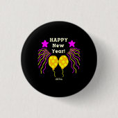 Happy New Year wil Round Button (Voorkant)